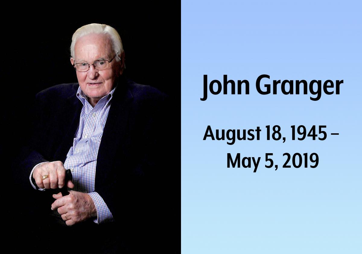 John Granger photo. August 18, 1945 –  May 5, 2019.