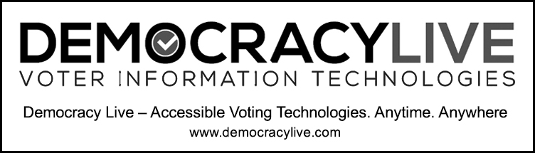 Banner ad for DemocracyLive - Accessible voting technologies