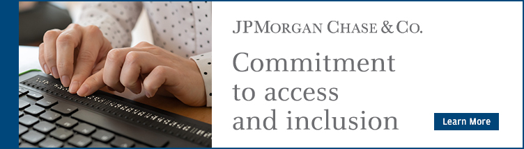 Banner ad for JPMorgan Chase - Commitment to access and inclusion