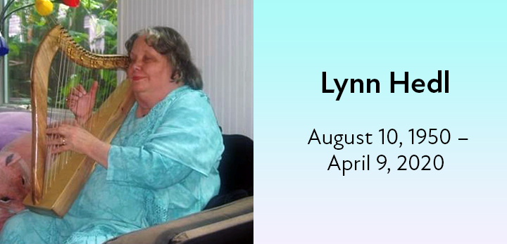 Lynn playing the harp. August 10, 1950 - April 9, 2020.