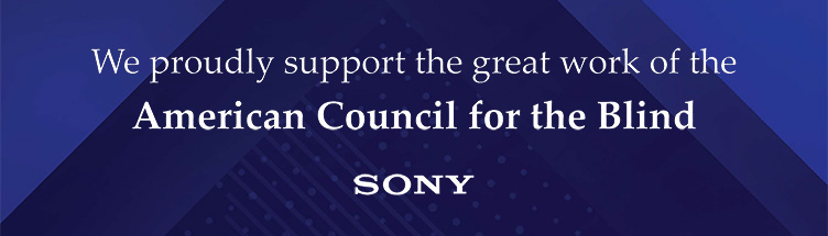 Banner ad for Sony - Proudly supporting ACB's work